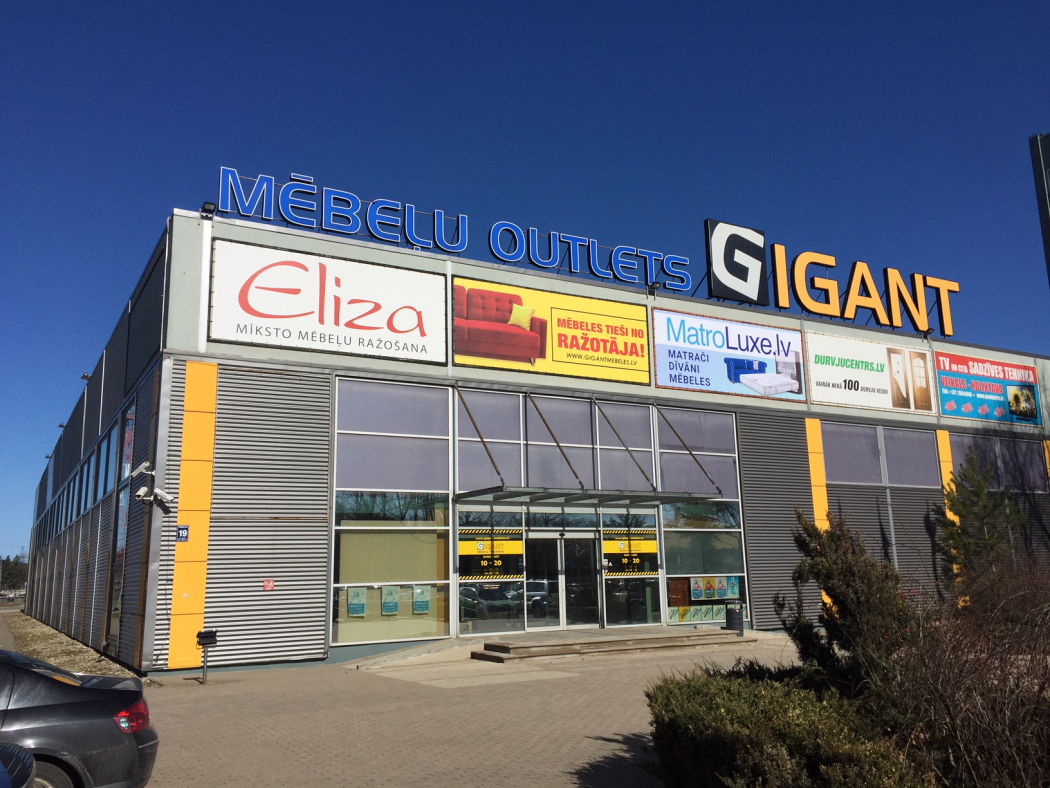 Mēbeļu outlets Gigant furniture stores in Latvia